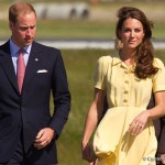 Kate wore a yellow Jenny Packham dress and her nude L.K. Bennett Pumps and Natalie Clutch bag in Calgary