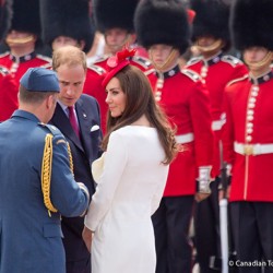 Catherine celebrates Canada Day in red and cream