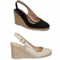 Pied A Terre Wedges in Black and Natural