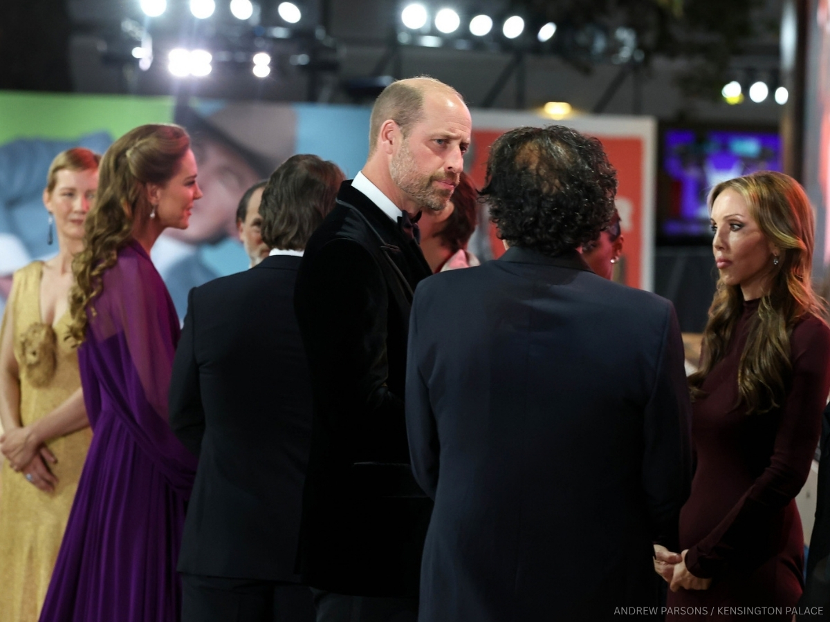 Kate Middleton and Prince William mingle with guests at the Digger film premiere in London