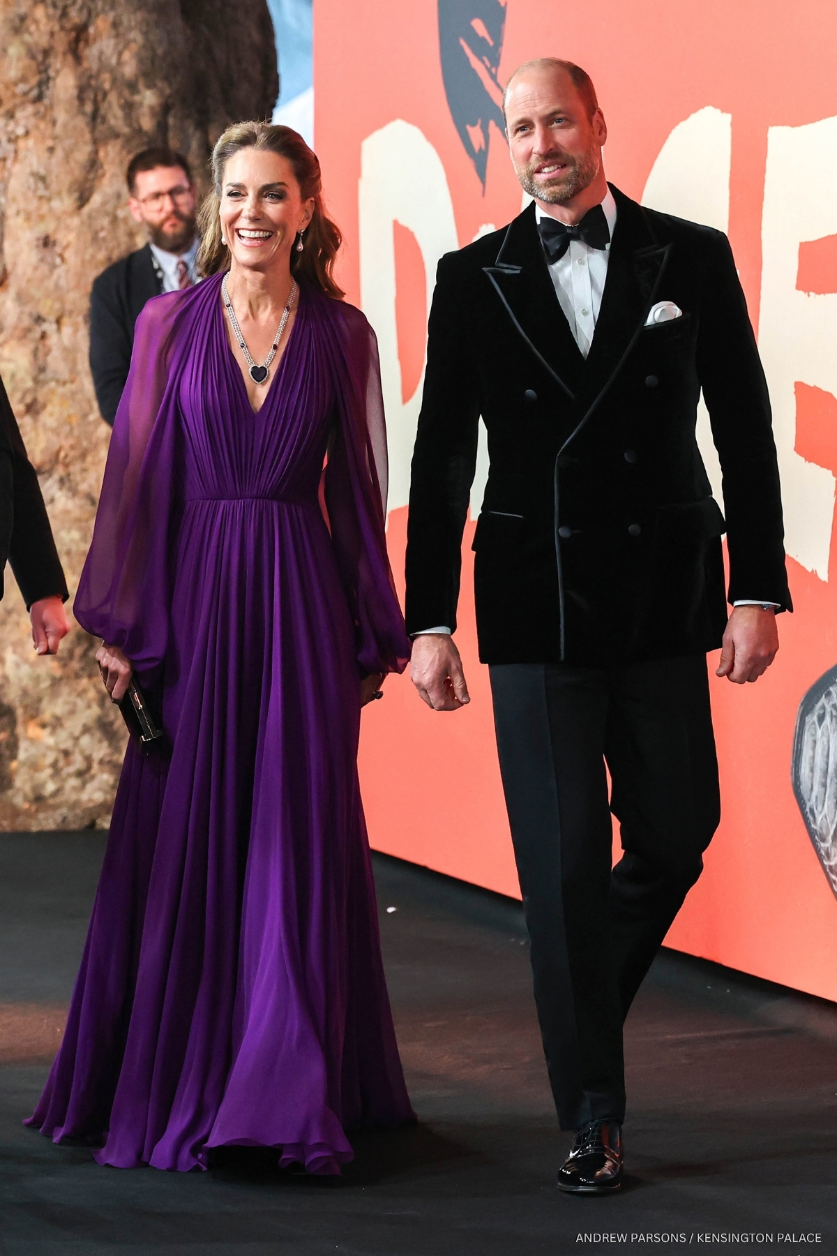 Prince William and Kate Middleton walk the carpet at the Digger film premiere
