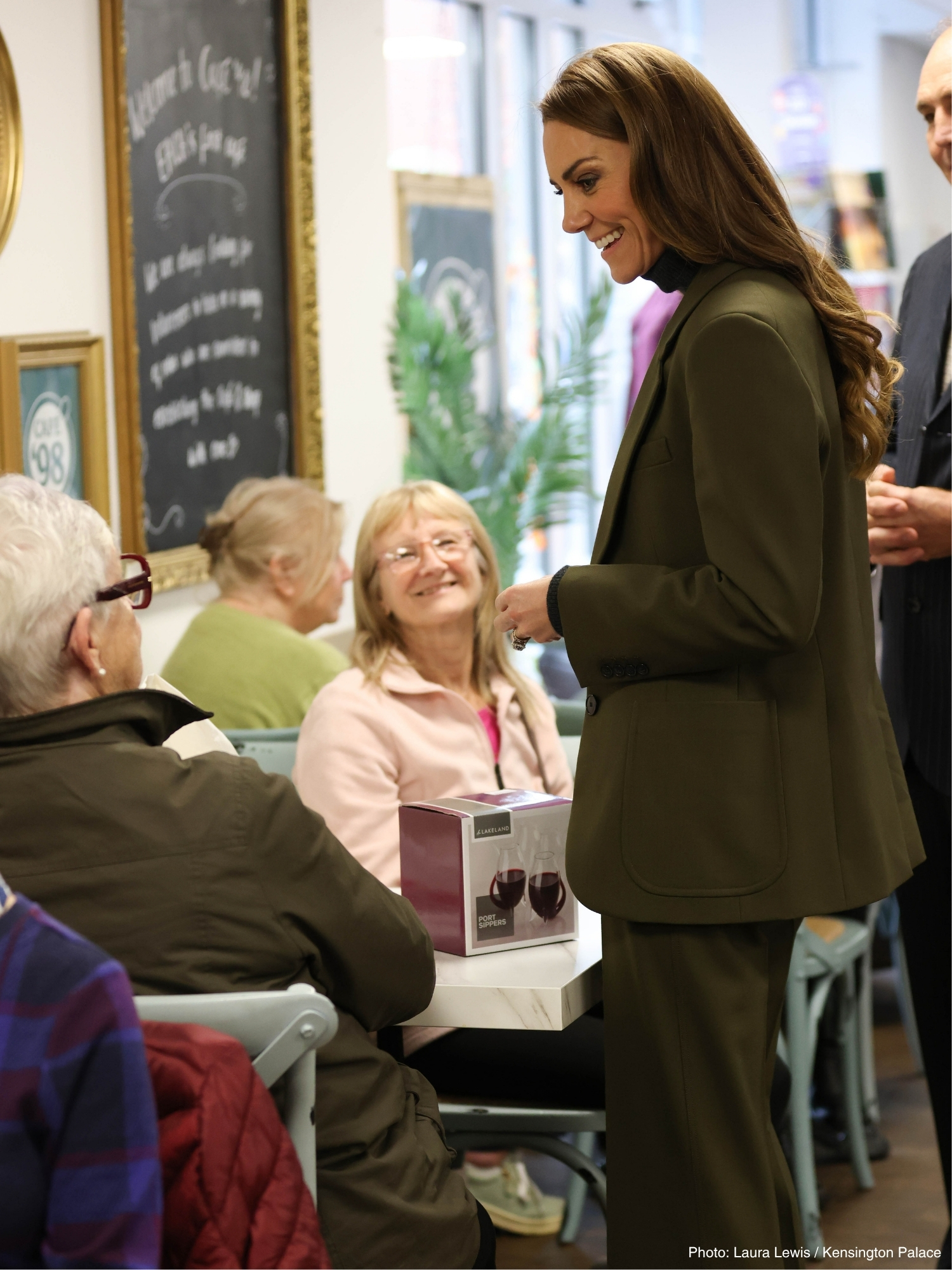 Kate Middleton chatting with customers at Café 98 in Hoveton