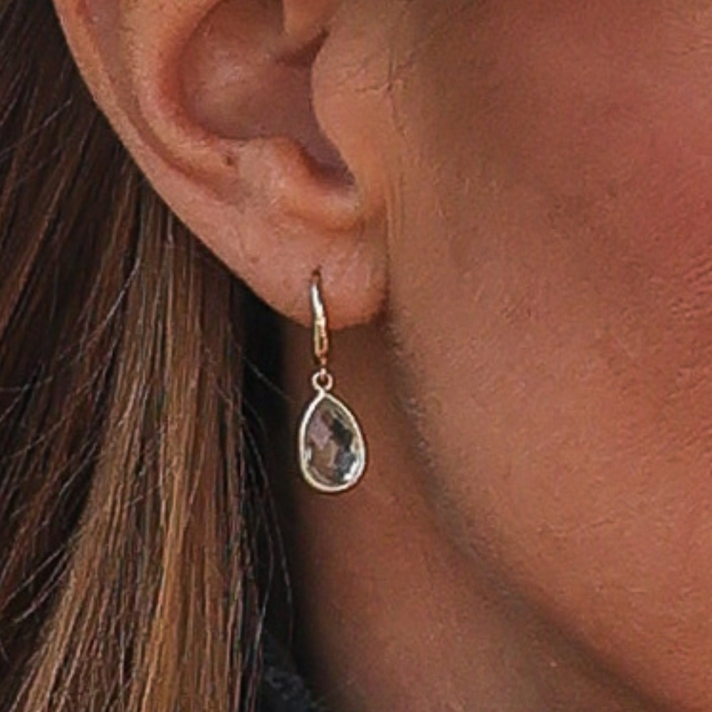 Close-up of Kate Middleton’s Kiki McDonough green amethyst pear-drop earring