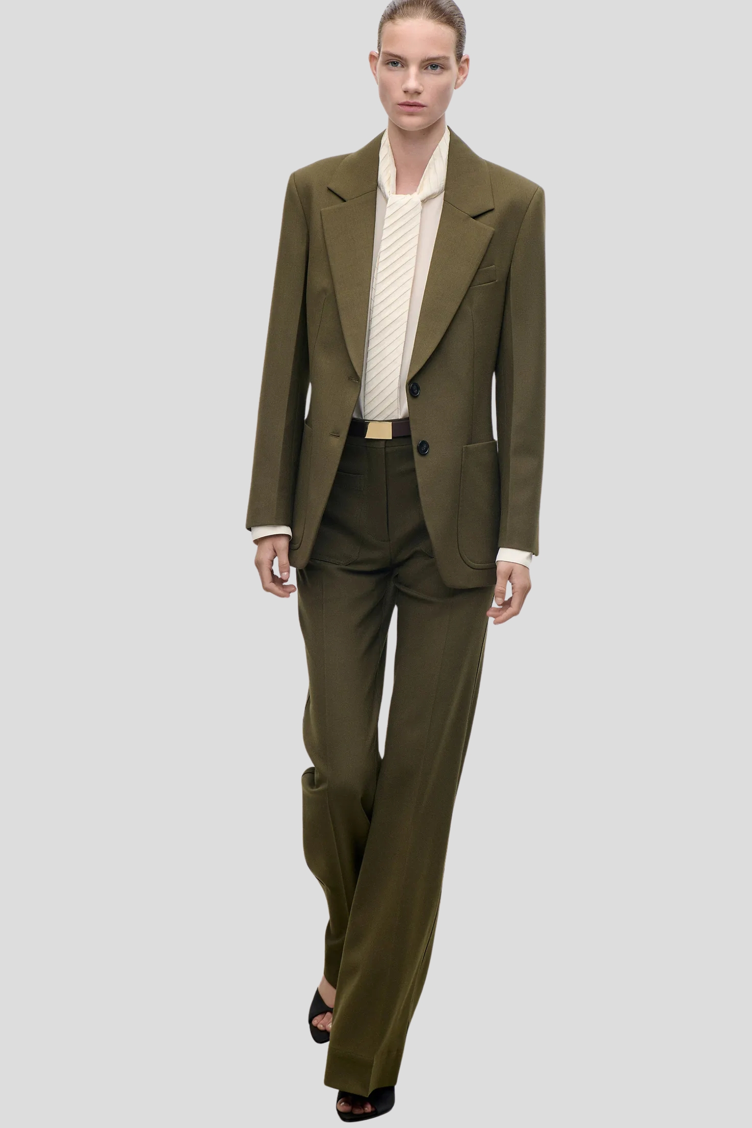 Victoria Beckham suit in Marsh Green