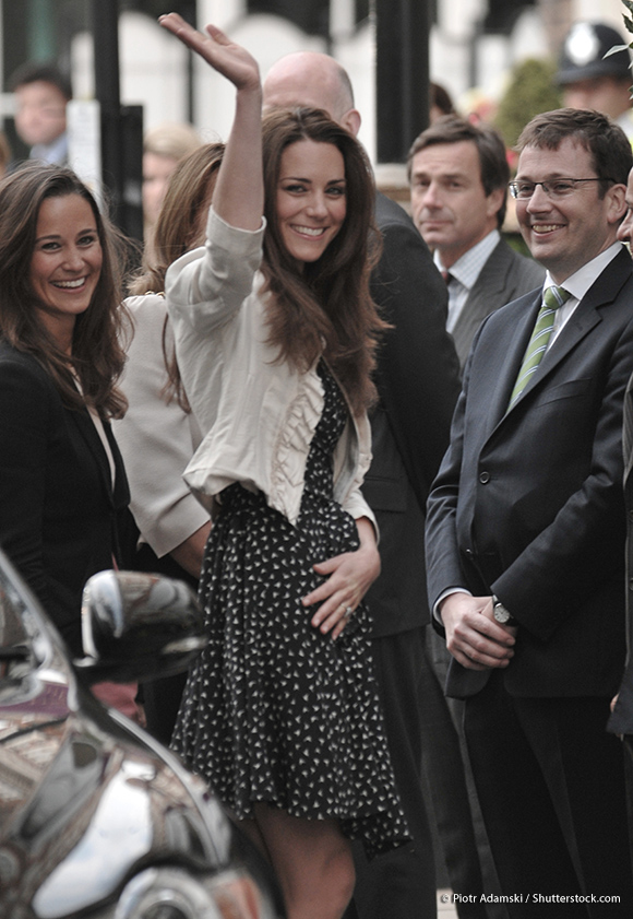 Kate wearing the Issa Bird dress before her wedding day