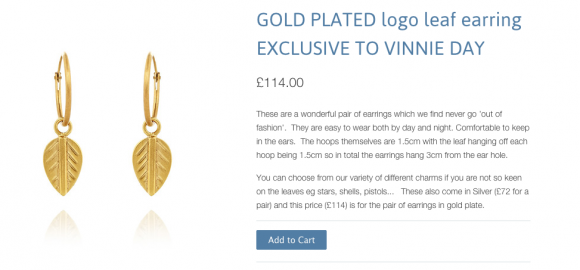 Vinnie Day Gold Leaf Earrings