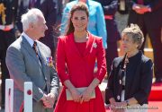 Kate looks wonderful in Red Catherine Walker coat dress