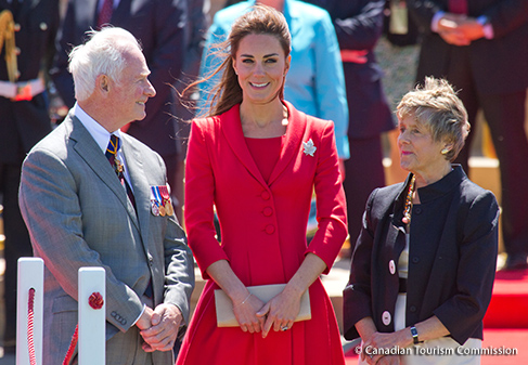 Kate looks wonderful in Red Catherine Walker coat dress
