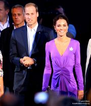 Kate looks stunning in a vibrant purple dress by Issa London