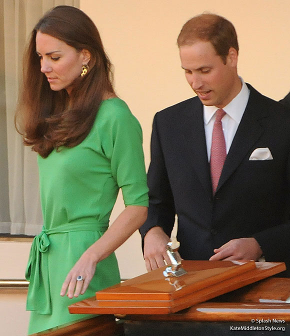 kate middleton in green zara dress