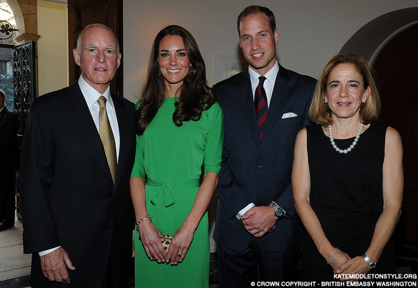 kate wears a dvf maja dress in green