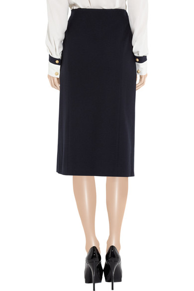 Kate Middleton's Alexander MCQueen Military Skirt in Navy Blue wool