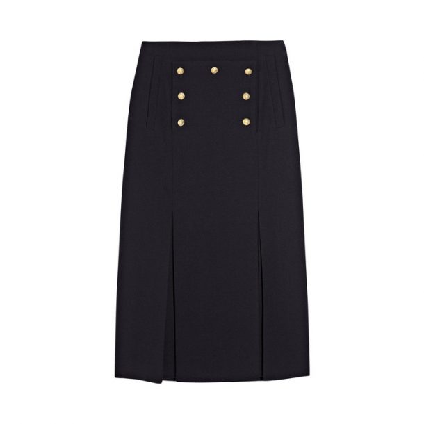 Navy skirt gold on sale buttons