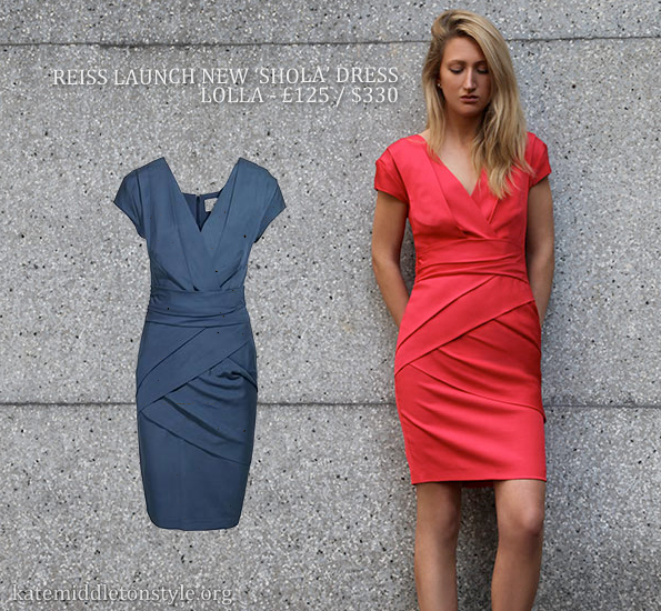 New Reiss Shola dress in red and blue