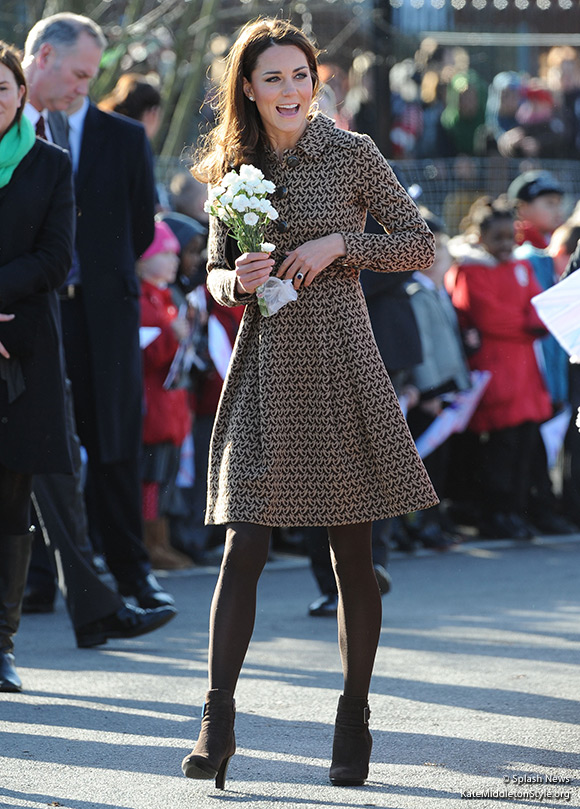 Kate wore Orla Kiely during a visit to The Art Room charity in Oxford