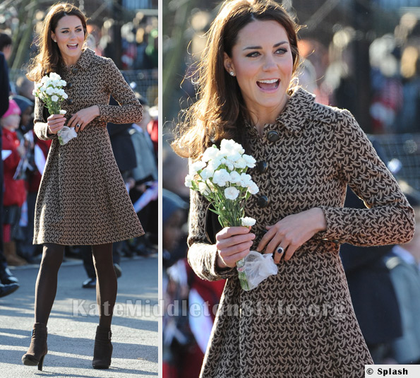 Kate visits Only Connect charity; repeats Orla Kiely Birdie dress ...