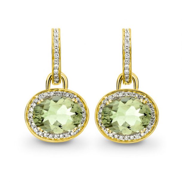 Green amethysts earrings