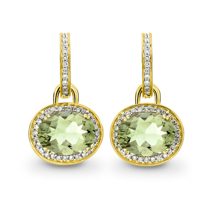 Green amethyst earrings on sale white gold