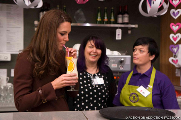 Kate samples an alcohol-free cocktail at The Brink "bar".