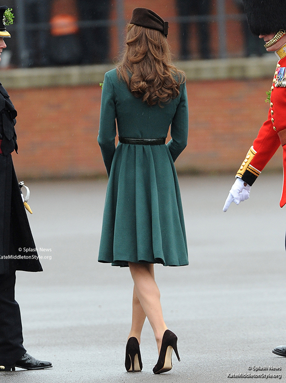 The back of Kate's coat dress.  You can see her curled hair too.