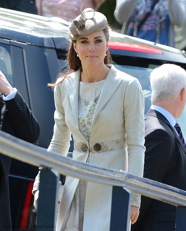 Kate attends the wedding of Emily McCorquodale James Hutt today