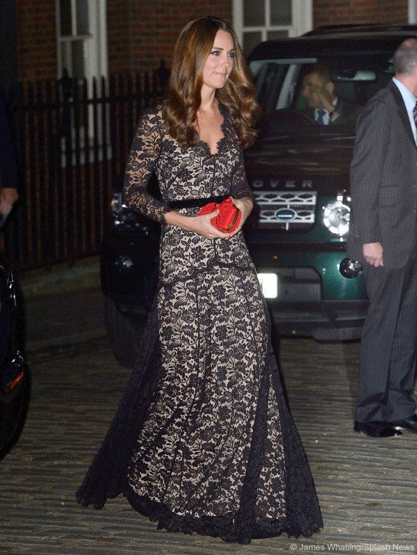 Kate Middleton in Temperley London black lace dress for St Andrews