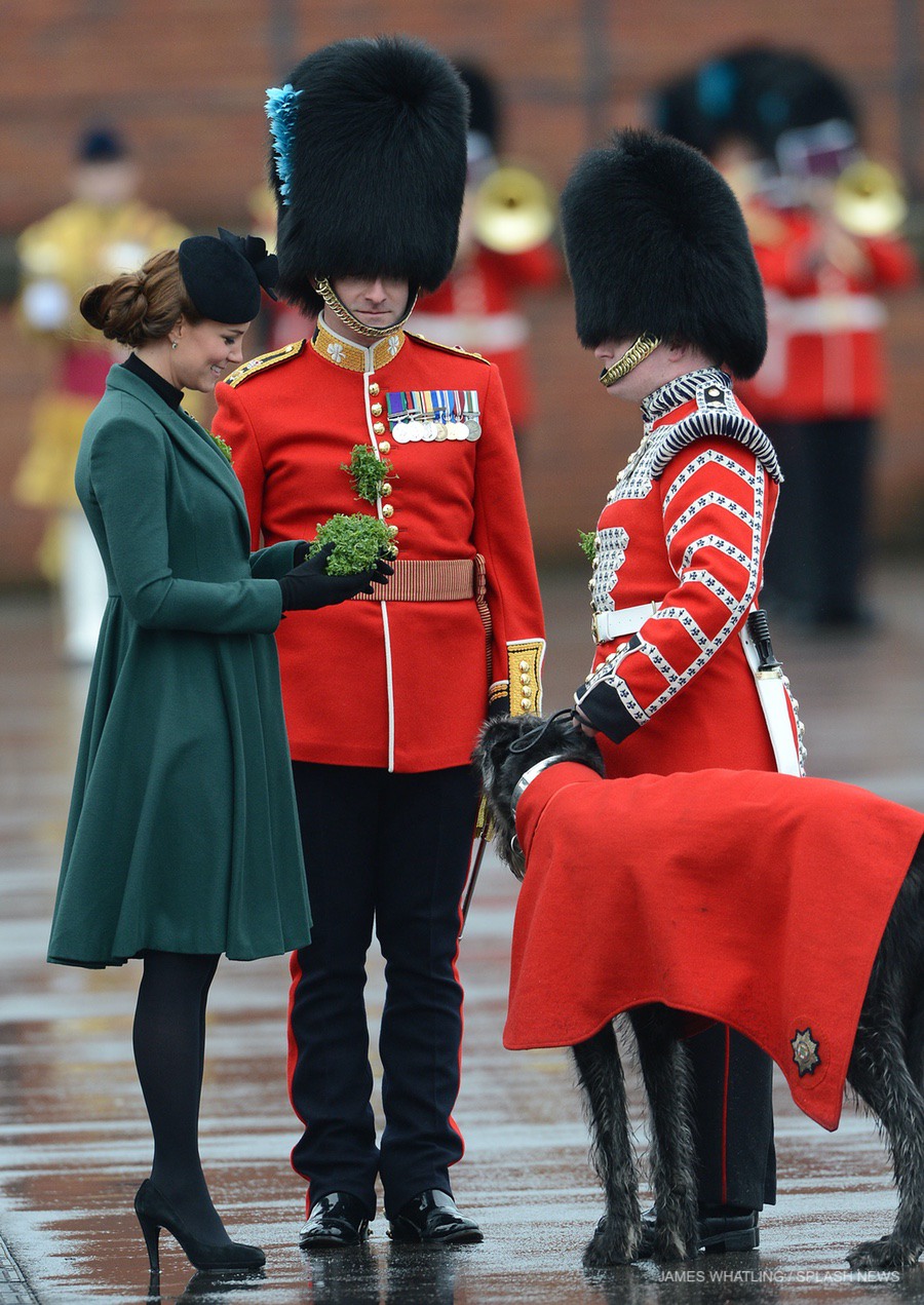 Kate Middleton meets the Irish Guards to celebrate St. Patricks Day in 2013