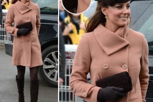 Kate in pink and brown outfit for 2013 Cheltenham Festival