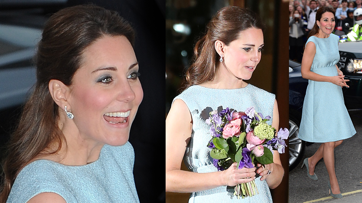 Kate wears blue Emilia Wickstead dress to Art Room reception at NPG