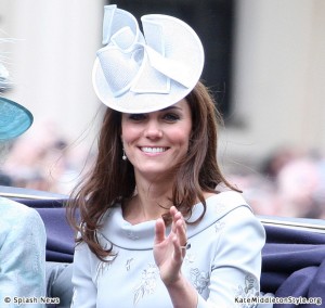 Kate Middleton in Blue Erdem Dress for Trooping the Colour 2012