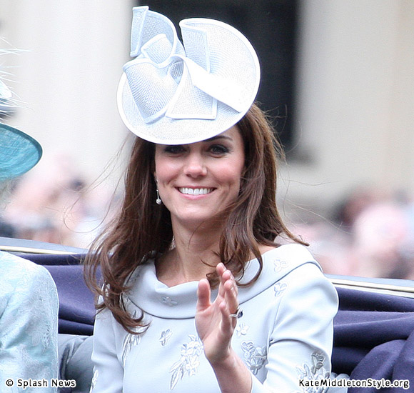 Kate Middleton in Baby Blue Erdem Outfit for 2012 Trooping the Colour Parade