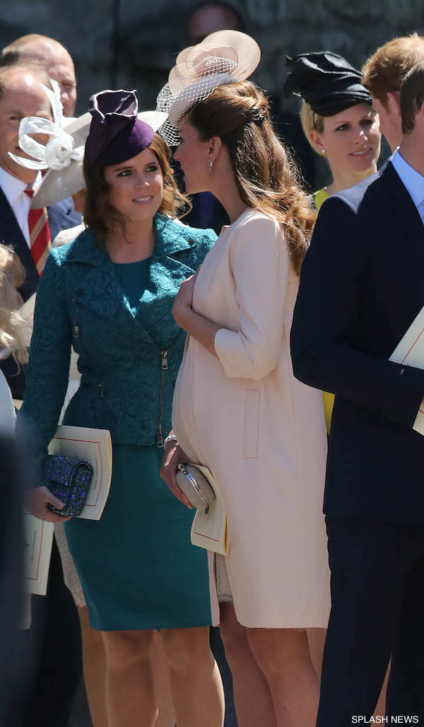 Prince William, Catherine Middleton, Princess Beatrice, Princess Eugenie, Zara Phillips and Mike Tindall are spotted leaving Westminster Abbey after attending the 60th anniversary Coronation Service for Queen Elizabeth II in London.