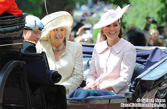 Kate with Harry and Camilla at Trooping the Colour 2013