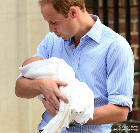 Daddy William holds his new baby boy