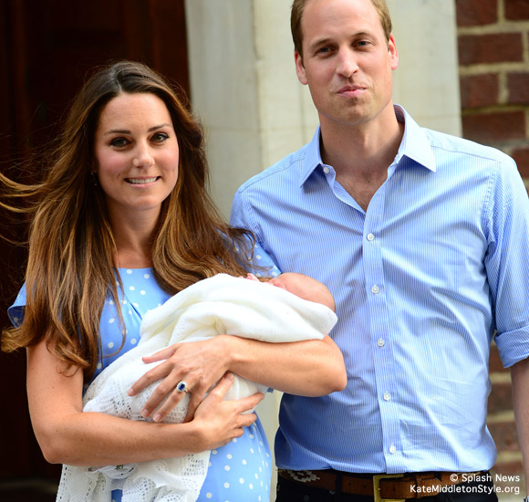 new parents, Will and Kate with their baby