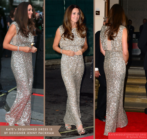 Kate wears sequinned jenny packham dress