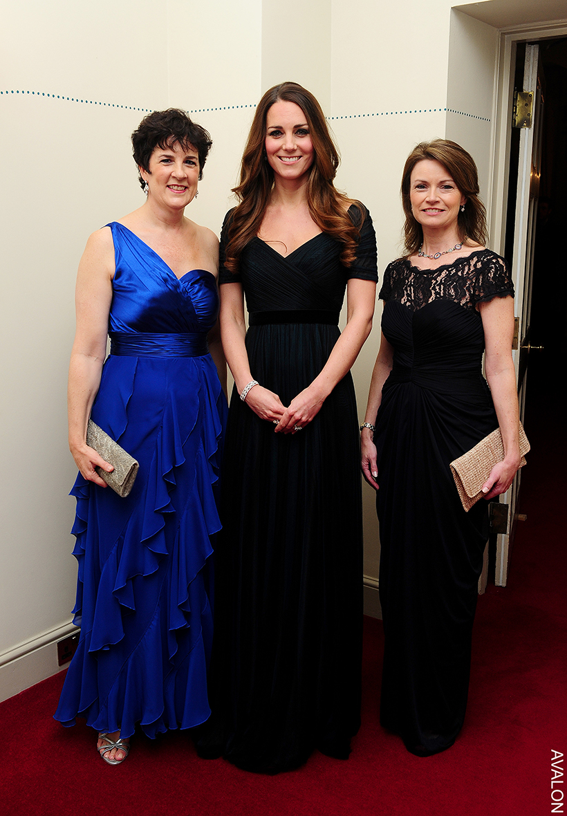 Kate Middleton wearing the ink Jenny Packham gown to the 2013 100 Women in Hedge Funds Gala Dinner