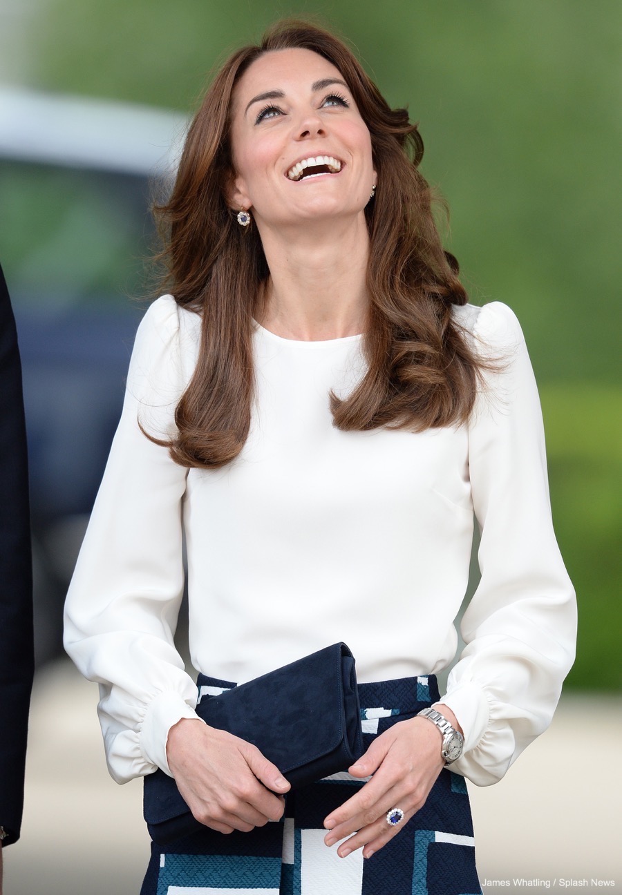 Kate Middleton wearing her engagement ring at a public engagement
