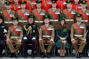 Kate and William with Irish Guard Officers