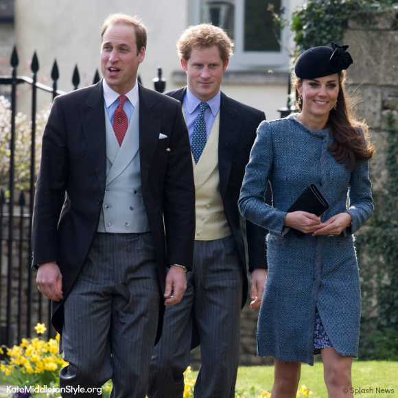 Kate, William and Harry attend the wedding of Lucy Meade and Charlie Budgett