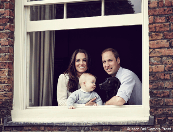 Kate, William, George and Lupo Portrait Photo