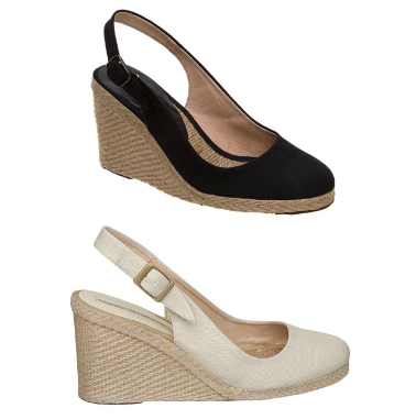 Pied A Terre Imperia Wedges in Black and Natural