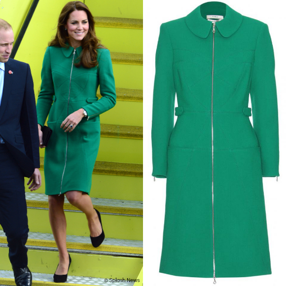 Kate Middleton wows the crowds in this green Erdem coat