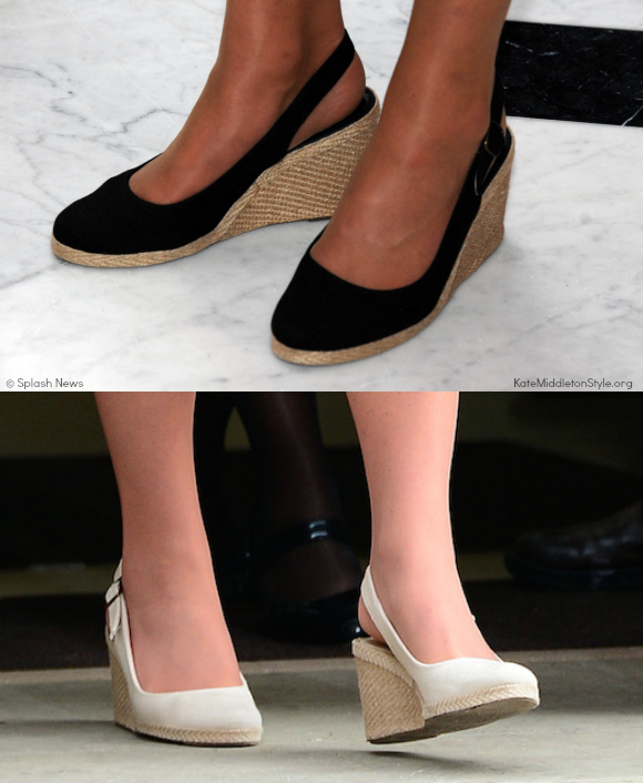 Kate Middleton wears the Pied A Terre Imperia wedges in both black and natural