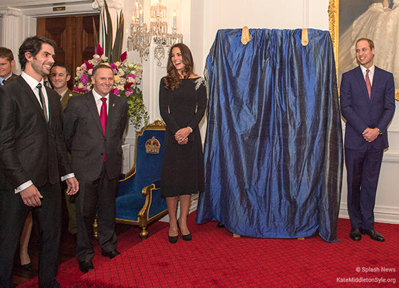 Kate and William before the portrait is unveiled