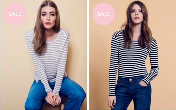 ME+EM Boyfriend Striped Tee 30% off sale