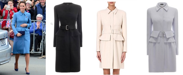 A trio of different McQueen coats, all with similar detailing