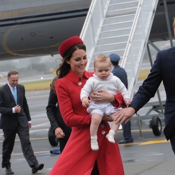 William, Kate and George land in New Zealand