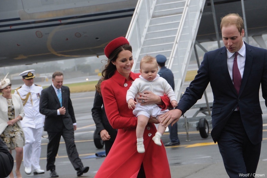 William, Kate and George land in New Zealand