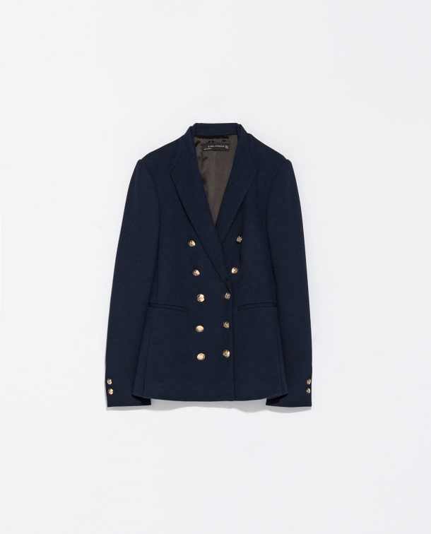 Zara double breasted military blazer